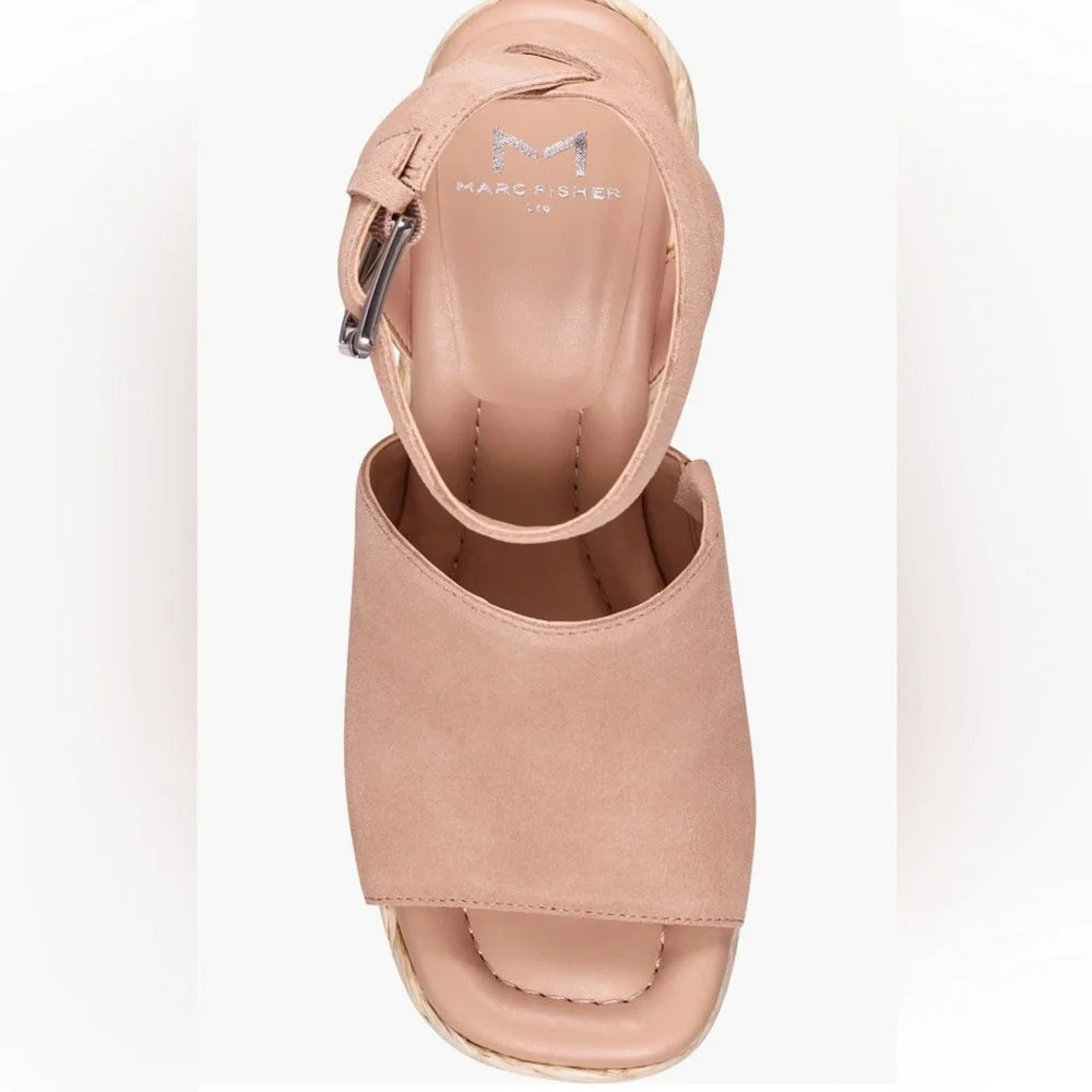 NWT Marc Fisher LTD Wedge Sandals Pink Platform Shoes  New in Box